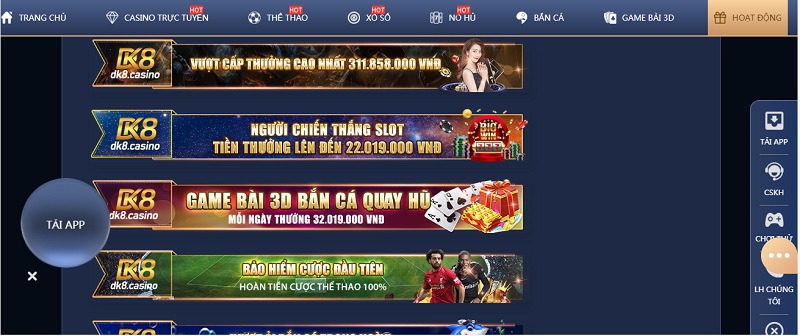 Những ưu điểm khi tham gia Casino online Dk8